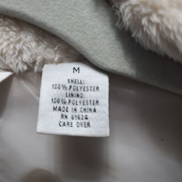 Laura Ashley Womens Soft Coat Cream Size Medium Polyester Long Sleeve Zip Close - Picture 5 of 12